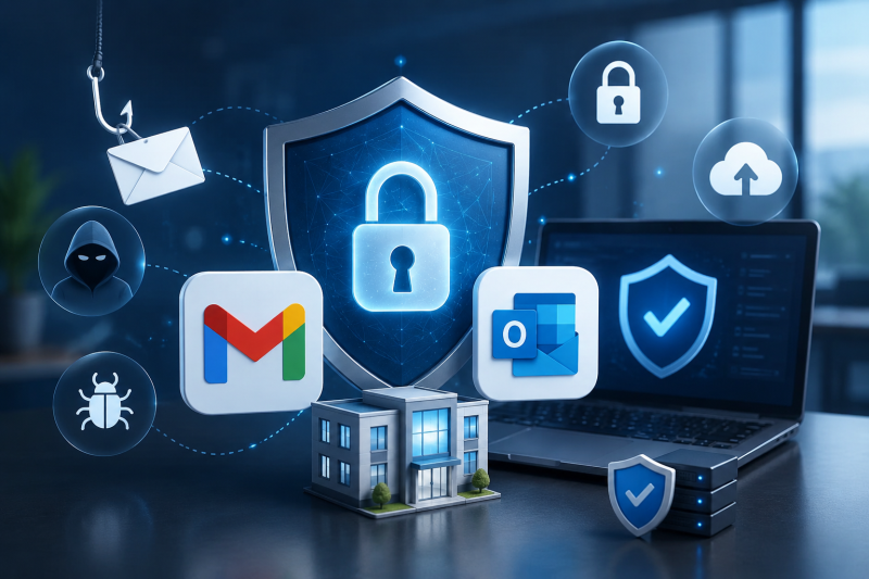 Protection cybersécurité messagerie Gmail Outlook entreprise professionnelle sécurisée SOIPP Draguignan